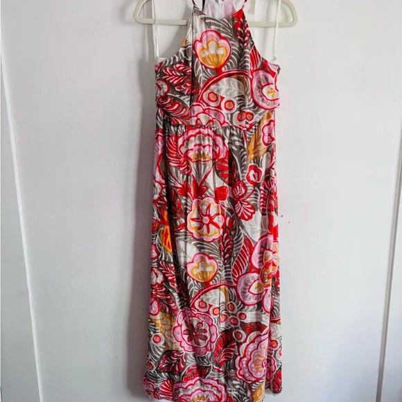 loft floral maxi dress Loft Floral Ruffle Maxi Dress Size 2XL Withered Rose Women's